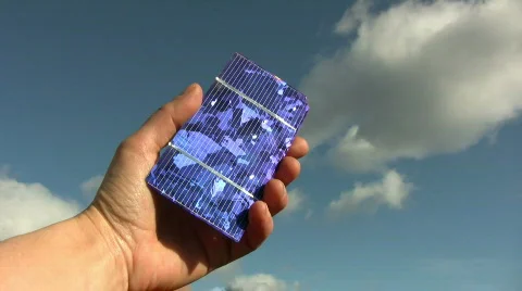 Solar cell against sky Stock Footage 346590