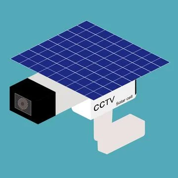 Solar cell cctv  camera Stock Illustration