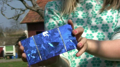 Solar cell in child hands Stock Footage 373936