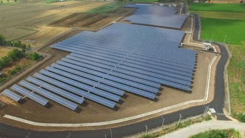 Solar cell farm Stock Photos
