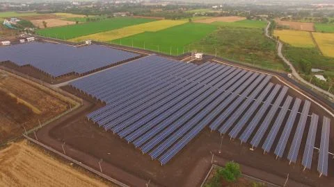 Solar cell farm Stock Photos