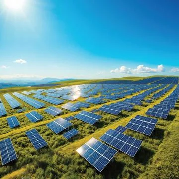 Solar cell farm Stock Photos