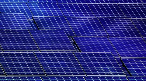 Solar cell panel with clouds reflection Stock Footage 68827295