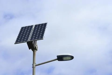 Solar cell panel module for street lighting. Stock Photos