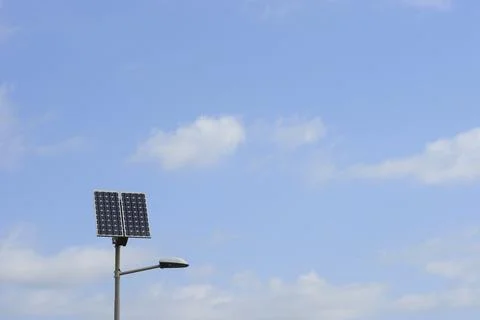 Solar cell panel module for street lighting. Stock Photos