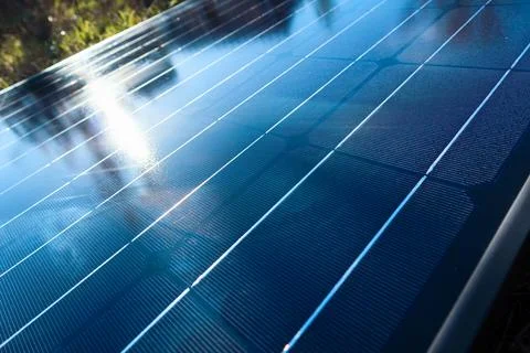 A solar cell pattern close up. Green energy and sustainable electricity res.. Stock Photos