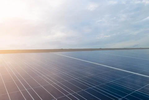 Solar cell system for save the world and energy Stock Photos