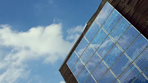 Solar cells and sun, timelapse Stock Footage 41794456
