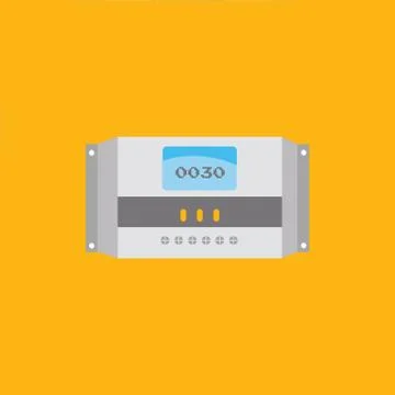 Solar Charge Controller in flat design - Solar Energy Equipment Concept Image イラスト素材