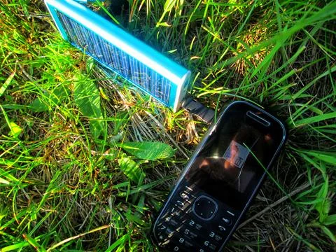 Solar Charging on the Go Stock Photos