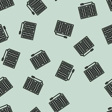 Solar charging line vector seamless pattern Illustrazione stock