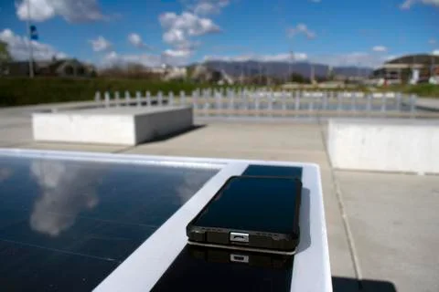 Solar charging Stock Photos