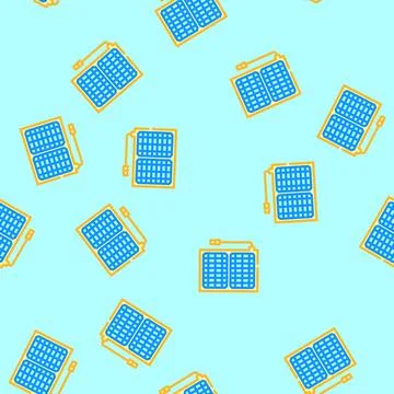 Solar charging vector seamless pattern Illustrazione stock