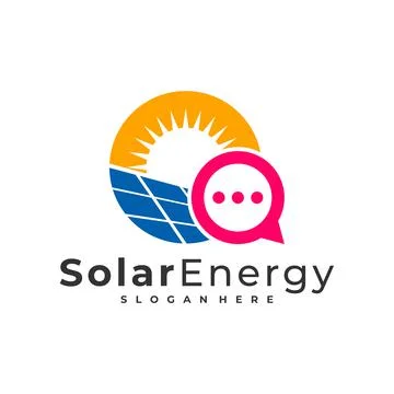 Solar Chat logo vector template, Creative Sun energy logo design concepts Stock Illustration