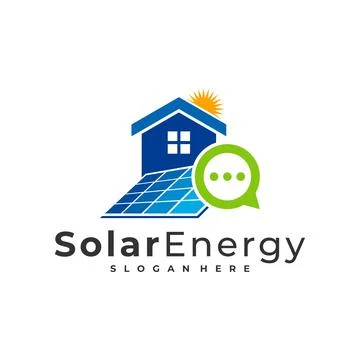 Solar Chat logo vector template, Creative Sun energy logo design concepts Stock Illustration