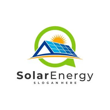 Solar Chat logo vector template, Creative Sun energy logo design concepts Stock Illustration