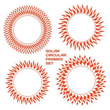 Solar circular frames set. Illustrazione stock