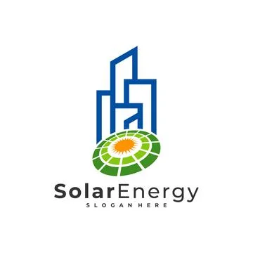 Solar city logo vector template, Creative Solar panel energy logo design conc Stock Illustration