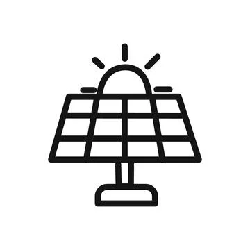 Solar collector icon linear vector graphics sign Stock Illustration