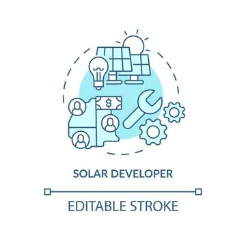 Solar developer turquoise concept icon Illustrazione stock