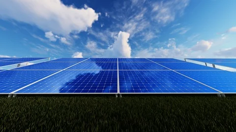 Solar devices on sky background, close up Stock Footage 107561527
