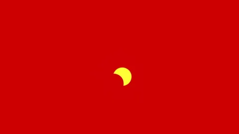 Solar Eclipse 200mm with Red Filter Astrophotography Stock Footage 293743112