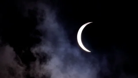 Solar Eclipse 2017 event in South Carolina sky Stock-Footage 79130770