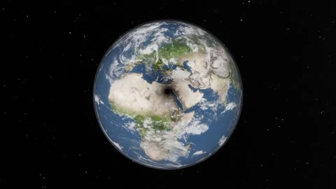 Solar Eclipse 2027 Moon Shadow Crossing Earth from Space 4K CGI 스톡 동영상 343175974