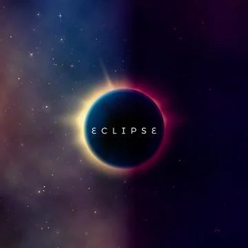 Solar eclipse. Abstract astral universe background. Rays of starlight burst o 스톡 일러스트