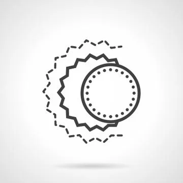 Solar eclipse abstract black line vector icon Stock Illustration