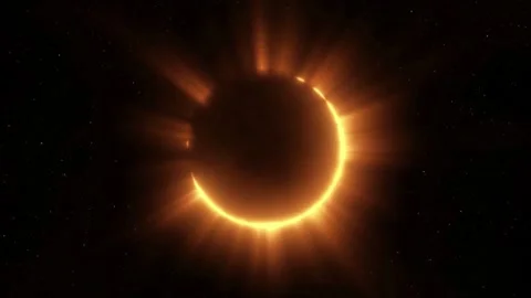 Solar eclipse against a dark sky. Stock Footage 305226858