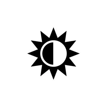 Solar Eclipse, Aligned Sun and Moon. Flat Vector Icon illustration. Simple bl Stock Illustration