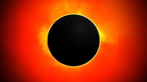 Solar eclipse All solar energy and the solar system of the universe In 3d for Stock Illustration