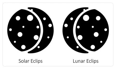 Solar Eclipse and Lunar Eclipse Stock Illustration