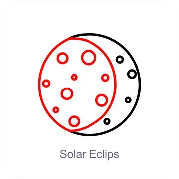 Solar Eclipse and quarter icon concept 스톡 일러스트