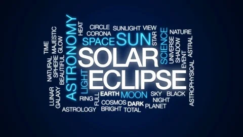 Solar eclipse animated word cloud, text design animation. 動画素材 78136918