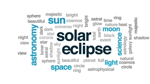 Solar eclipse animated word cloud, text design animation. 動画素材 78375815