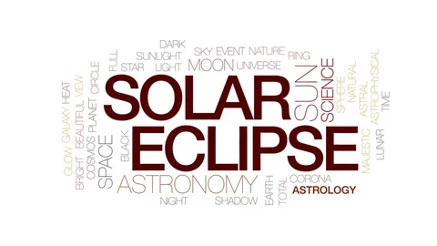 Solar eclipse animated word cloud, text design animation. Kinetic typography. 動画素材 78548003