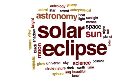 Solar eclipse animated word cloud, text design animation. 動画素材 79269863