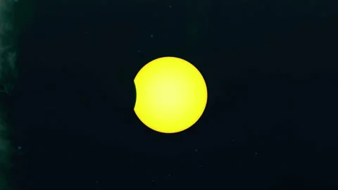 Solar eclipse, art video illustration Stock Footage 136926974