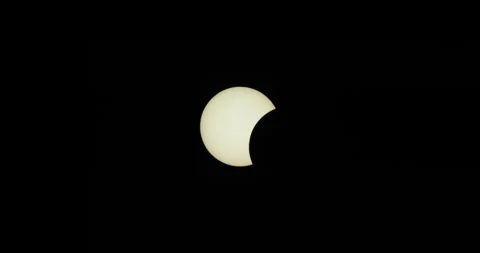Solar Eclipse August 12 2026 Full Progression - San Sebastián, Spain. 600mm Stock Footage 347400702