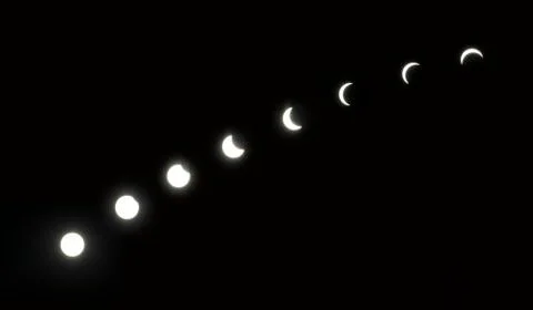 Solar Eclipse, August 21, 2017 - progress as he was photographed in Vancouver 스톡 사진