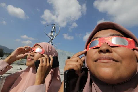 Solar eclipse in Banda Aceh, Indonesia - 26 Dec 2019 Stock Photos