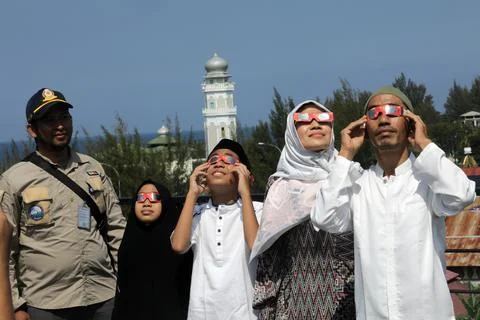 Solar eclipse in Banda Aceh, Indonesia - 26 Dec 2019 Stock Photos