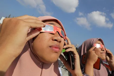 Solar eclipse in Banda Aceh, Indonesia - 26 Dec 2019 Stock Photos