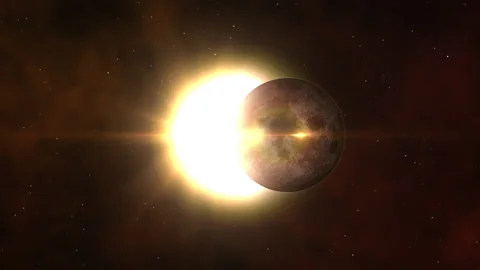Solar eclipse. Beautiful bokeh from the light of the sun. Stock Footage 165211164