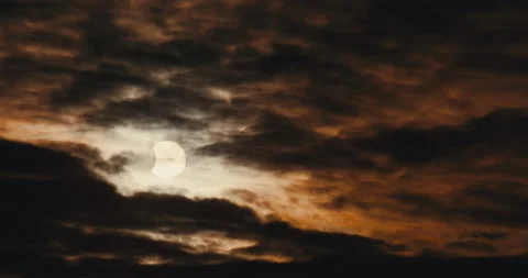 Solar Eclipse between clouds 動画素材 219971134