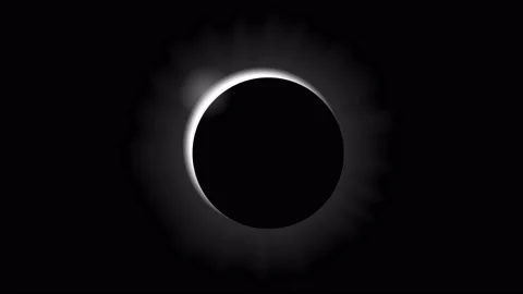 Solar eclipse in black and white style Stock Footage 109072020