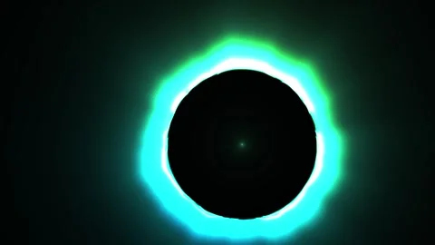 Solar Eclipse with Blue Corona Light. Stock Footage 335427435