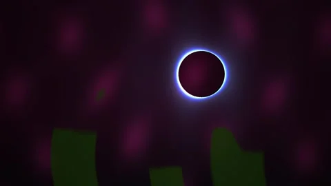 Solar eclipse with blue ring in dark sky. Stock Footage 336256646